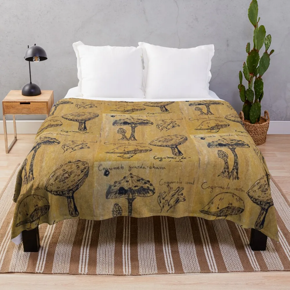 Natural sciences - mushrooms Throw Blanket Vintage funny gift Loose Comforter Blankets
