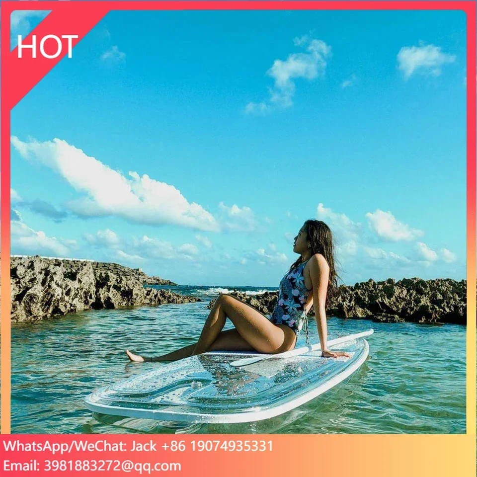 Stock Available Clear Transparent SUP Paddle Board Clear Sup Stand up Paddle Board Surfing Paddleboard