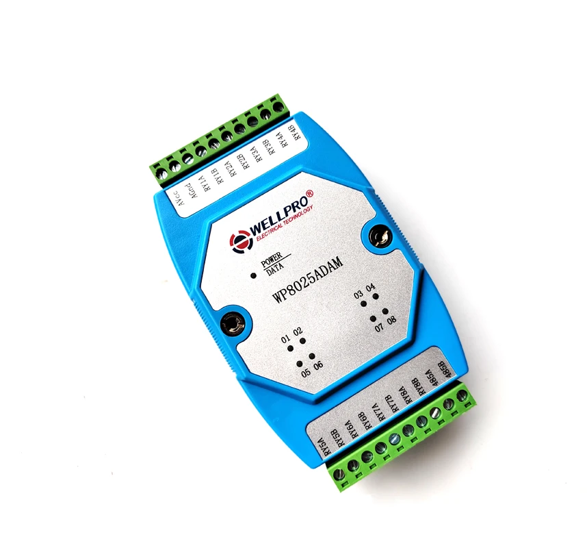 Modulo relè 8 canali normalmente aperto MODBUS RTU comunicazione RS485-WP8025ADAM