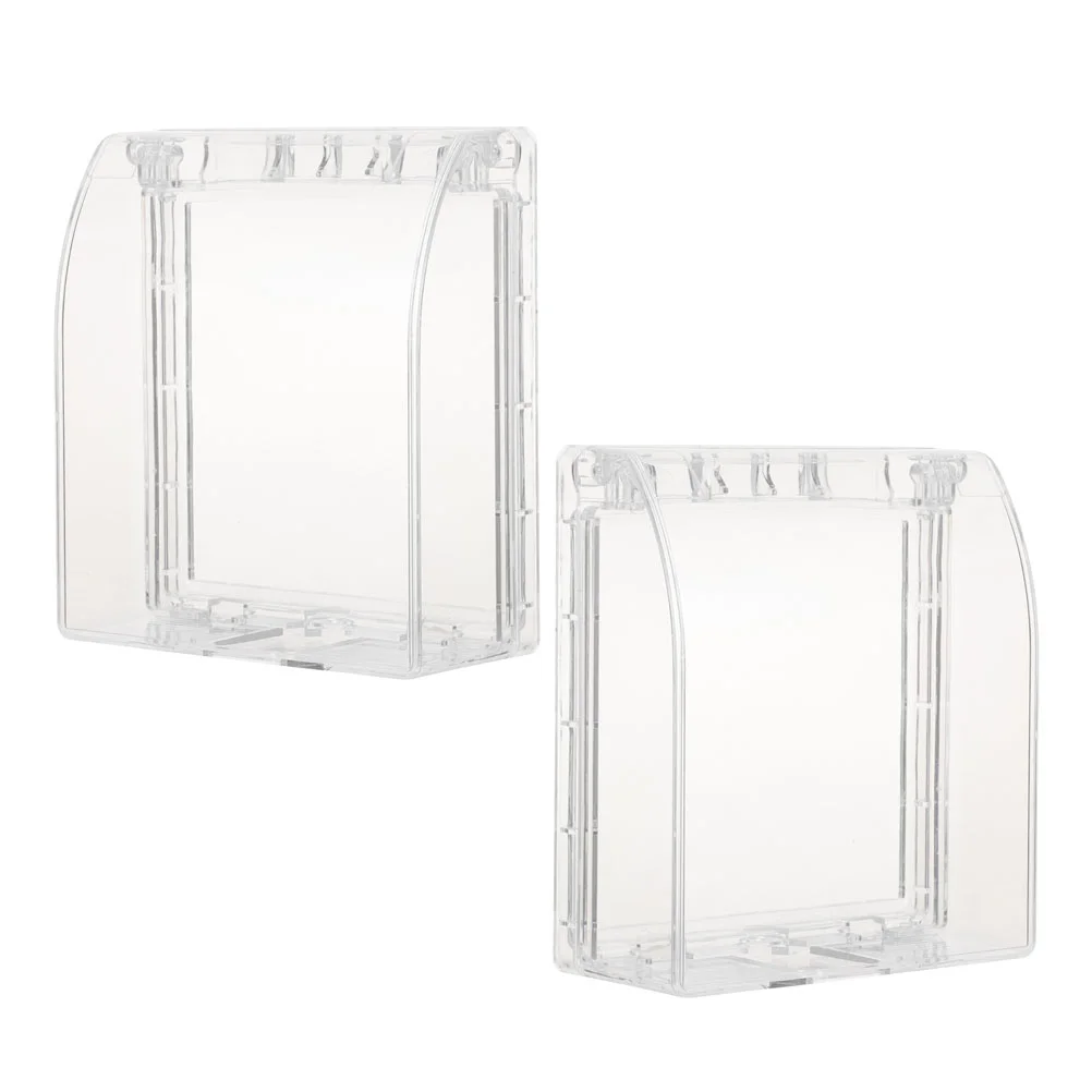2 Pcs Clear Plastic Doorbell Rain Cover Protector High Hardness Transparent Box Waterproof Outdoor Doorbell Cover