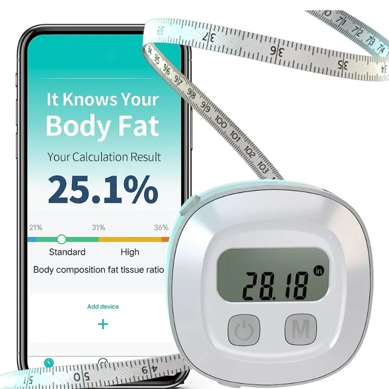 Smart Bluetooth Digital Body Tape Measure 150cm Retractable LED APP Health Circumference Measuring Tool