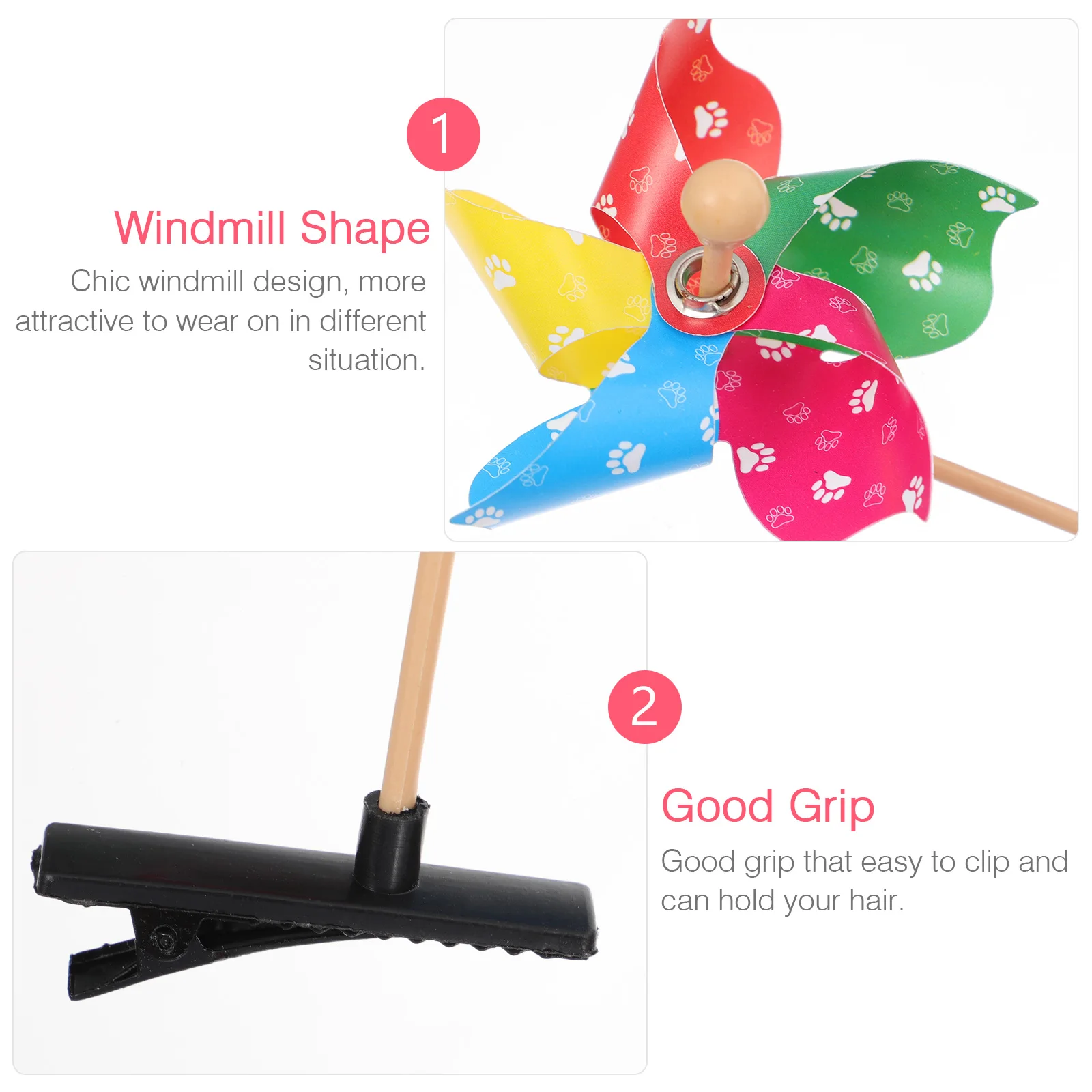 

20pcs Windmill Hairpin Kids Girls Creative Lovely Outdoor Accessory Pinwheel Hair Accessories Hair Band