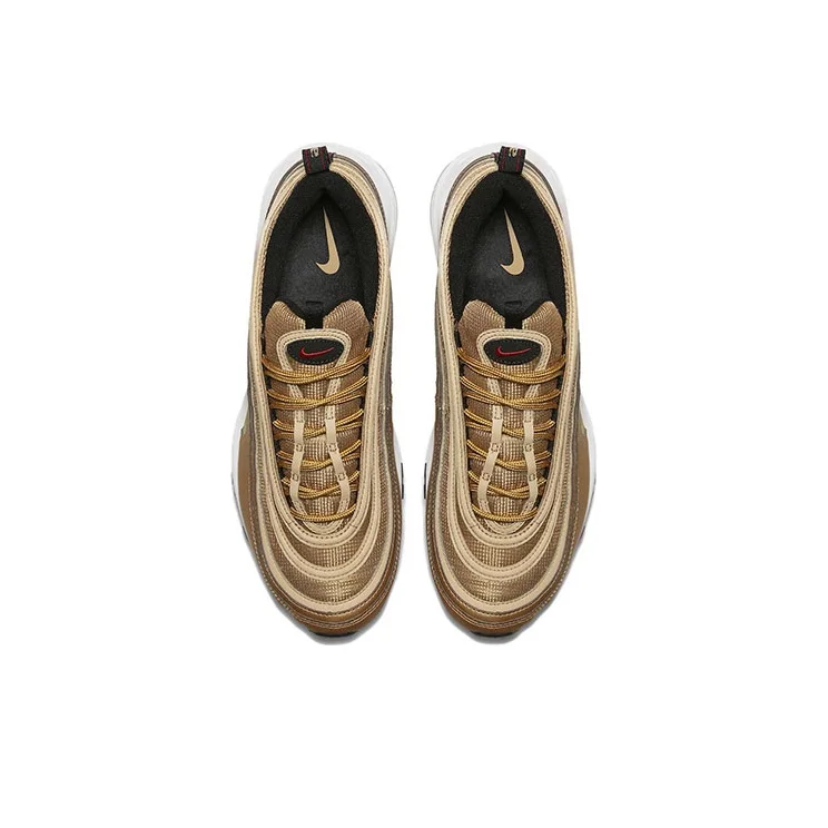 Zapatillas de running Nike Air Max 97 para hombre, modelo de caña baja, color dorado y rojo, DM0028-700.