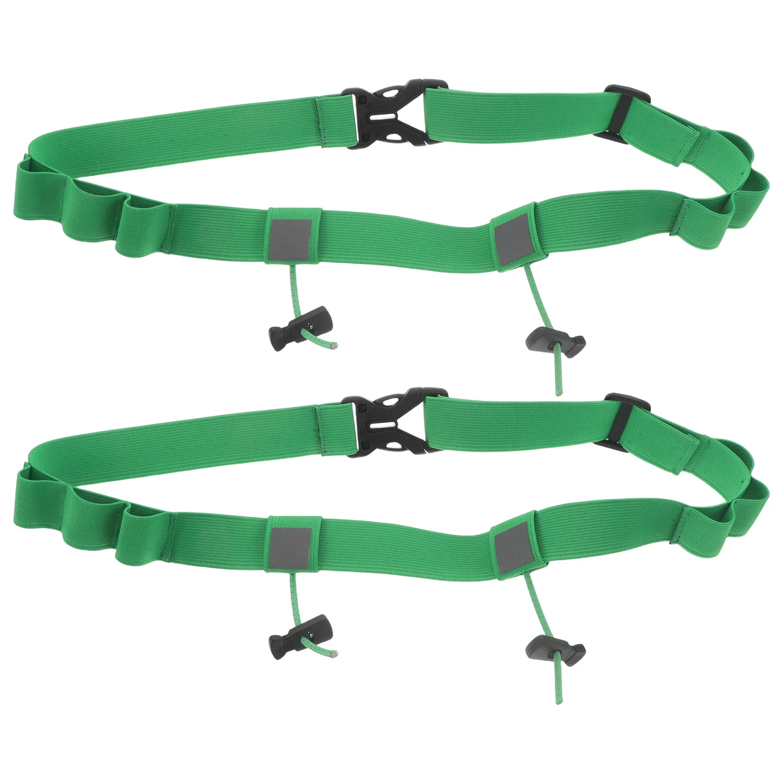 Cinturón elástico verde con número de carrera ajustable, soporte para babero para correr, ciclismo, cinturón deportivo reutilizable, moldeador de Fitness, 2 uds.