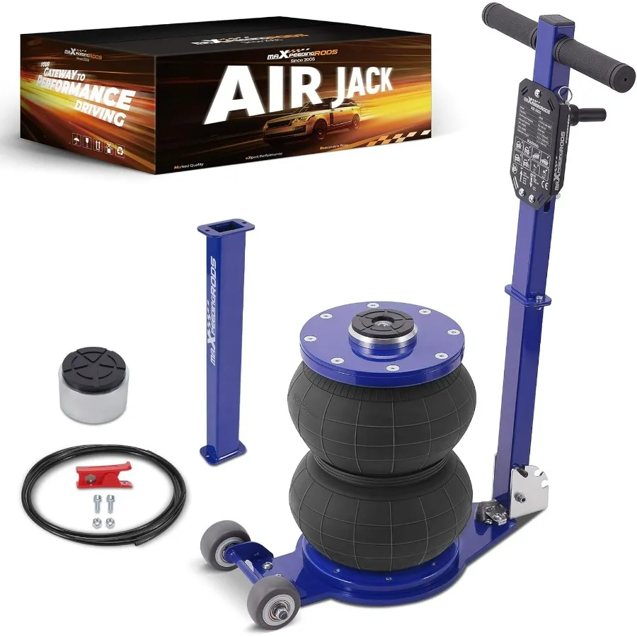 

3 Ton (6600 lbs) Air Jack Low Profile Pneumatic Jack, Lifting Range 4.72" to 14.17", with 3.15" Extension Adjustable Handle, Low