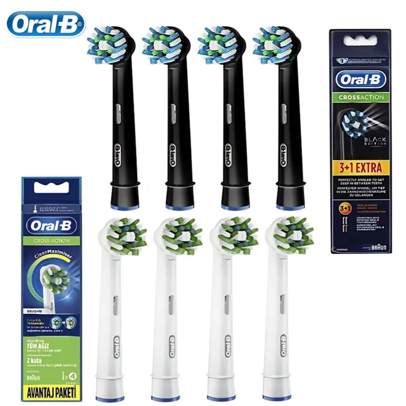Original Oral B EB50 Brush Heads Cross Action 16 Degree Angle Spare Dental Nozzles for Electric Toothbrush D12/D16/DB4010/DB4510
