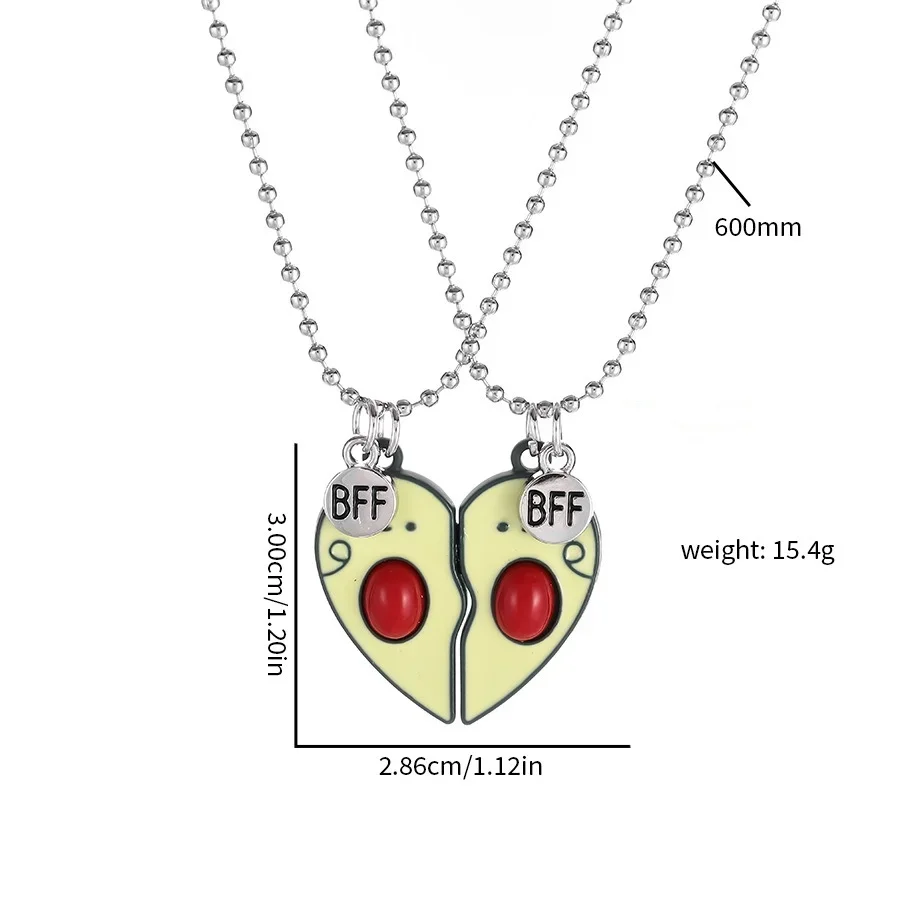 Ожерелье с подвеской в форме сердца с авокадо, металлическая зеленая ключица, набор цепочек для девушек и женщин, модное ежедневное ожерелье y2k, 2 шт.