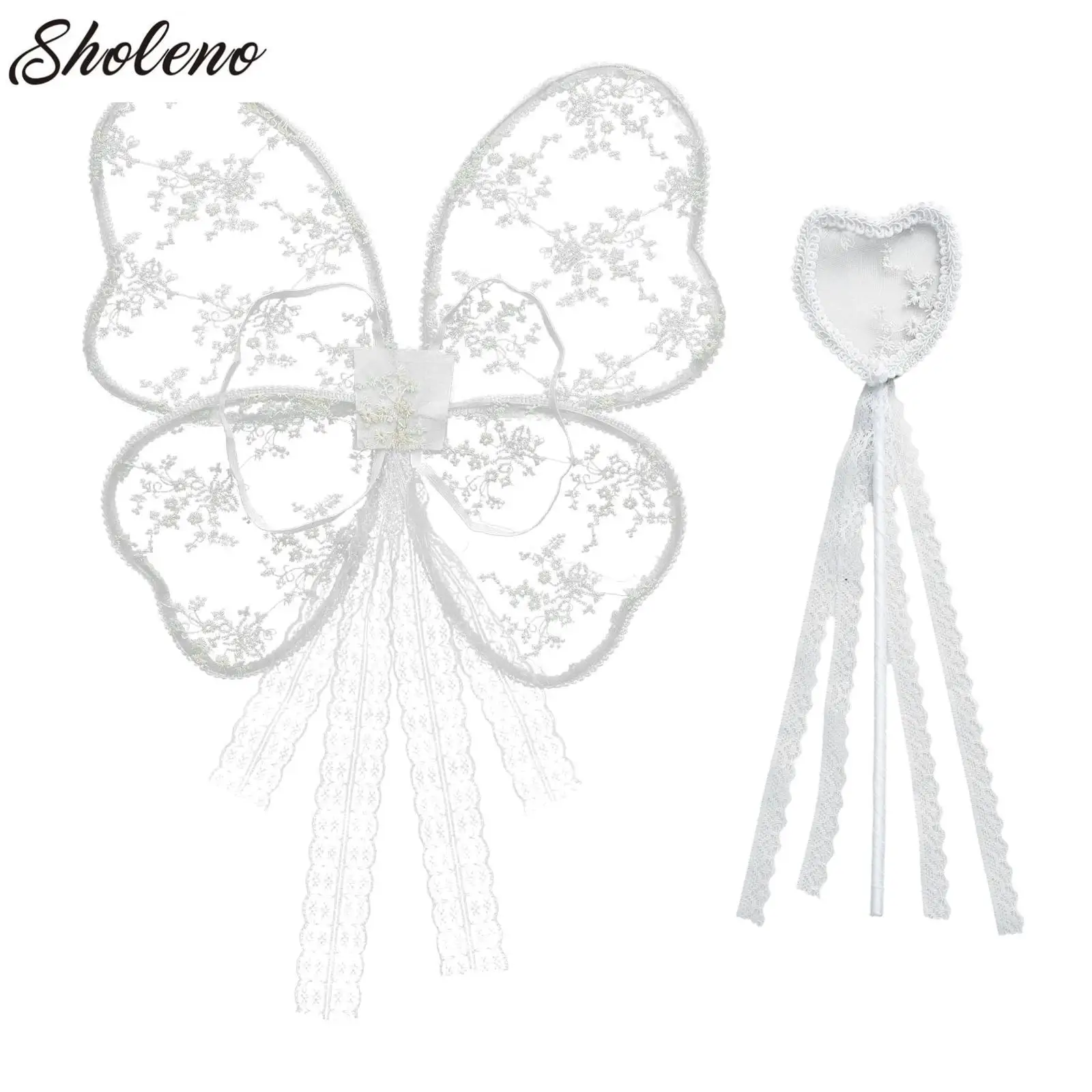 Costume d'aile de papillon d'elfe nickel é de fleurs pour filles, ailes d'ange, cosplay de princesse, accessoires de performance de festival, habillage de fête d'Halloween