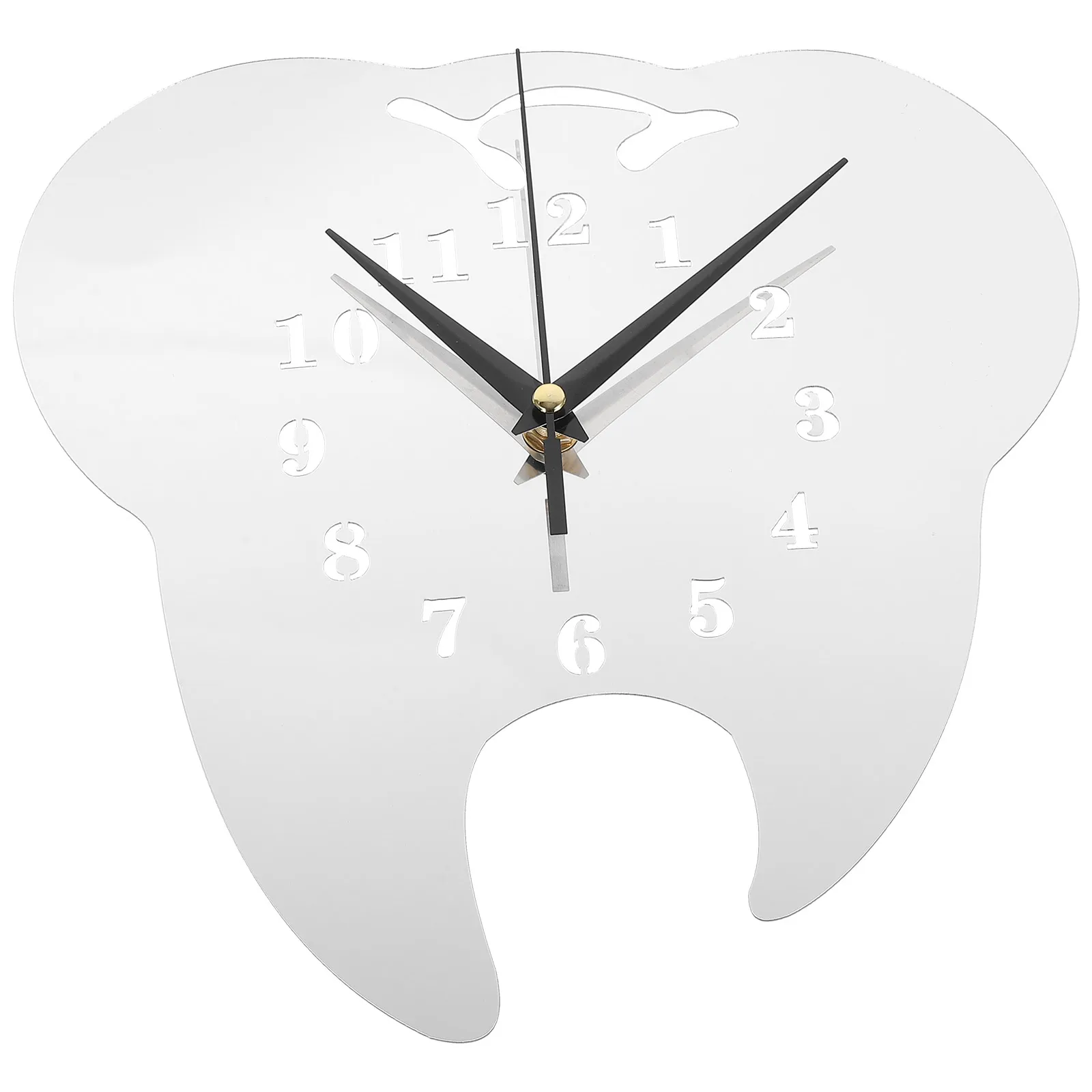 

Tooth Shaped Wall Mute Non Ticking Operated Decorative Hanging Clock For Bedroom Home Office Style Acrylic