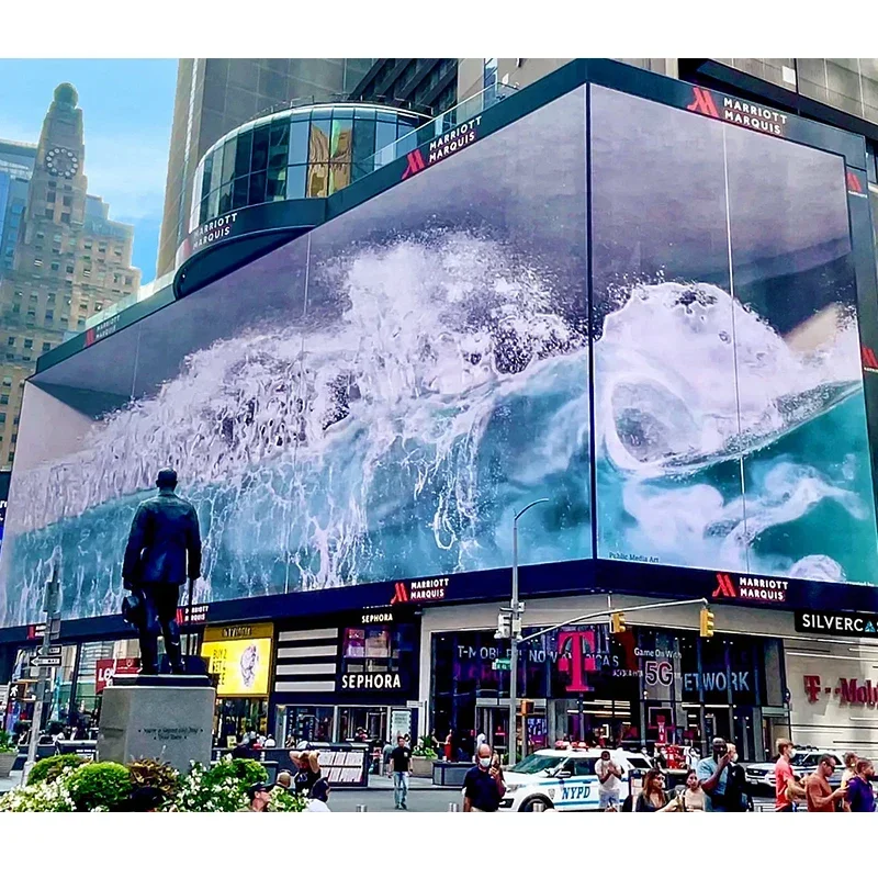 3D outdoor 90 degree corner mall building led screens for outdoor advertising