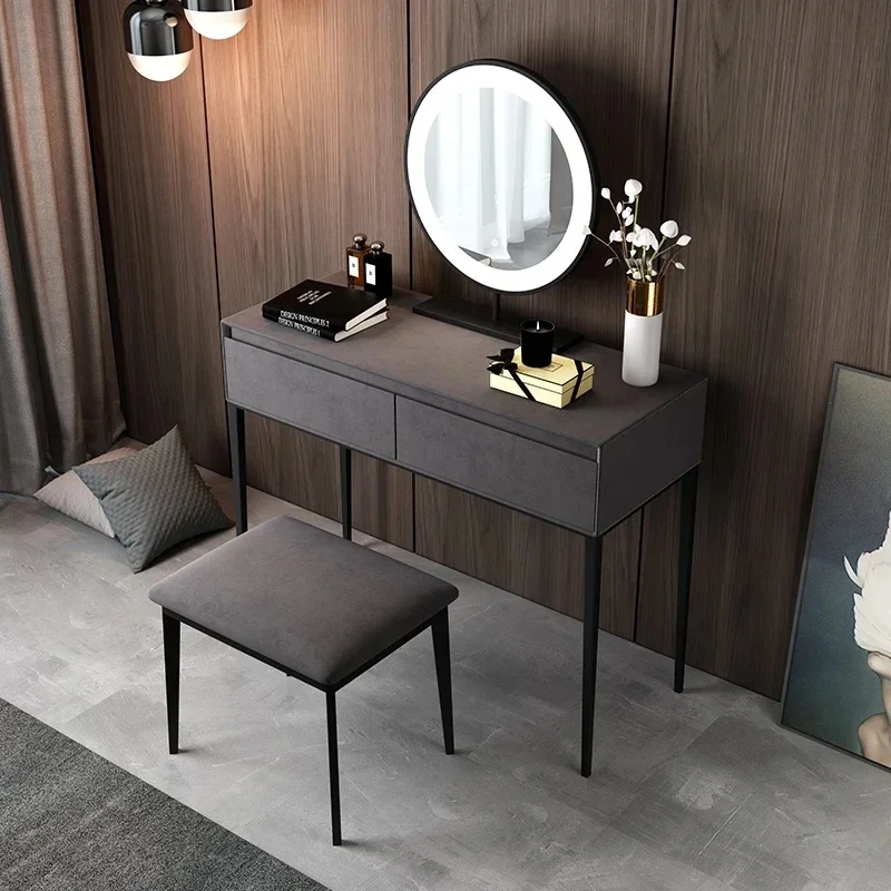 

Woman Charm Dressing Table Mirror Chair Light Makeup Fashion Dressing Table Luxury Nordic Tocador Maquillaje Furniture Makeup