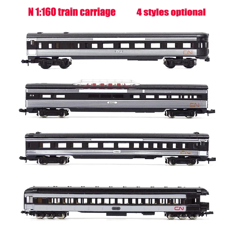 N Scale 1/160 CN Railway Passenger Car Sightseeing Car Train Model Plastic/Alloy Wheel Train Toy Compatible with KATO TOMIX