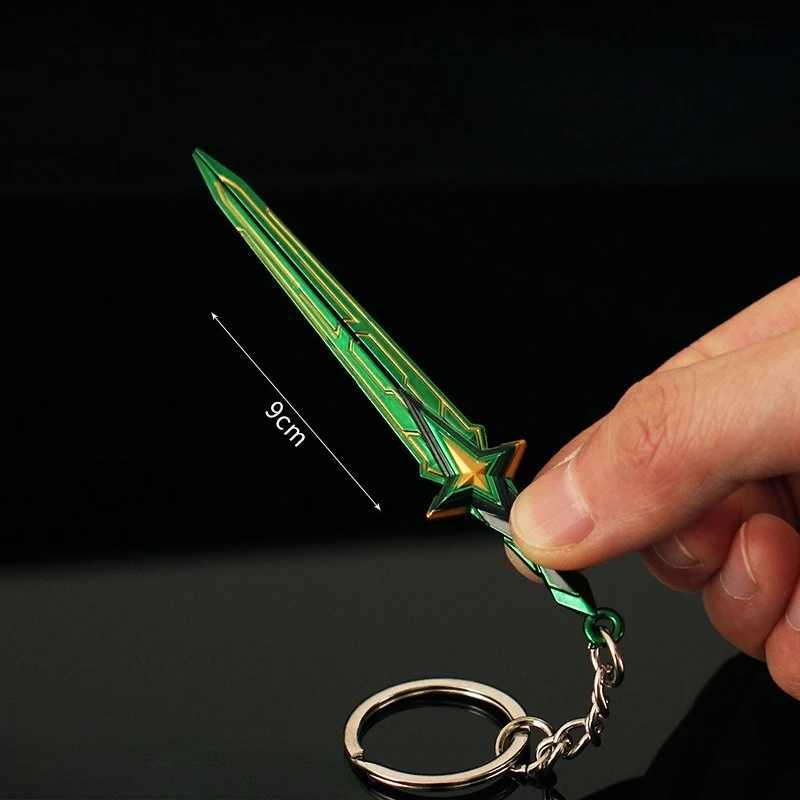 9 cm Valorant Mini Comet Schwert Waffen Modell Spiel Peripherie Metall Schlüsselanhänger Rucksack Anhänger Desktop Sammlerstück Ornament Junge Spielzeug