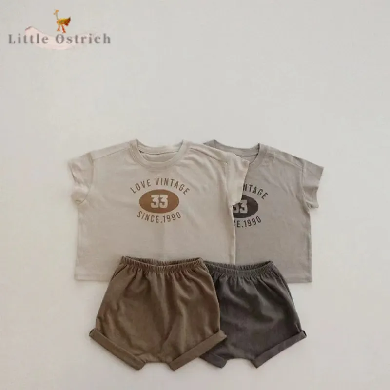 

Newborn Baby Girl Boy Cotton Clothes Set Shirt+Shorts Toddler Child Short Sleeve Clothing Suit Pullover Baby Clothes 9M-3Y