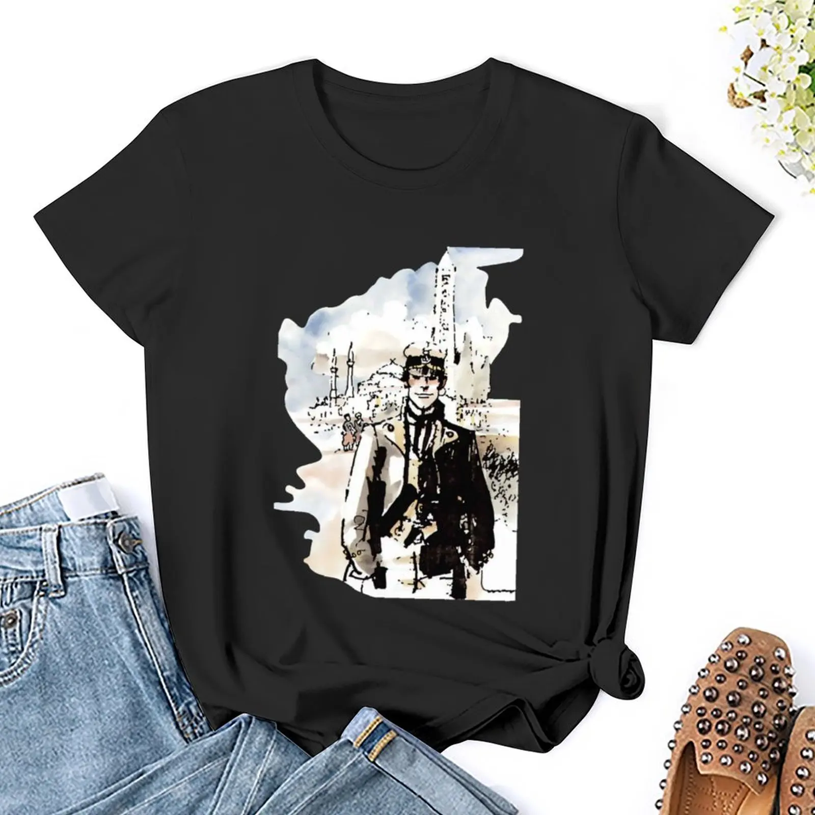 corto maltese,corto,comic,european comic,sailor,malta,hugo pratt,adventures,captain,watercolor, ista T-Shirt