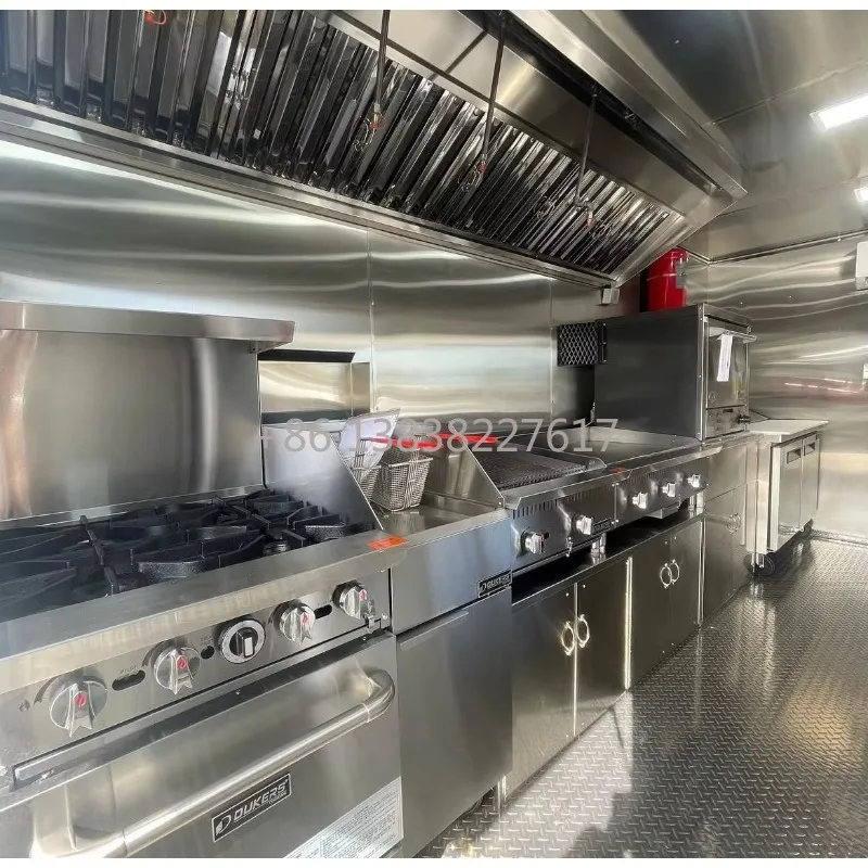 Multifunctional Coffee Pizza BBQ Trailer | Customizable Capacity | Full Kitchen Air Stream Food Truck