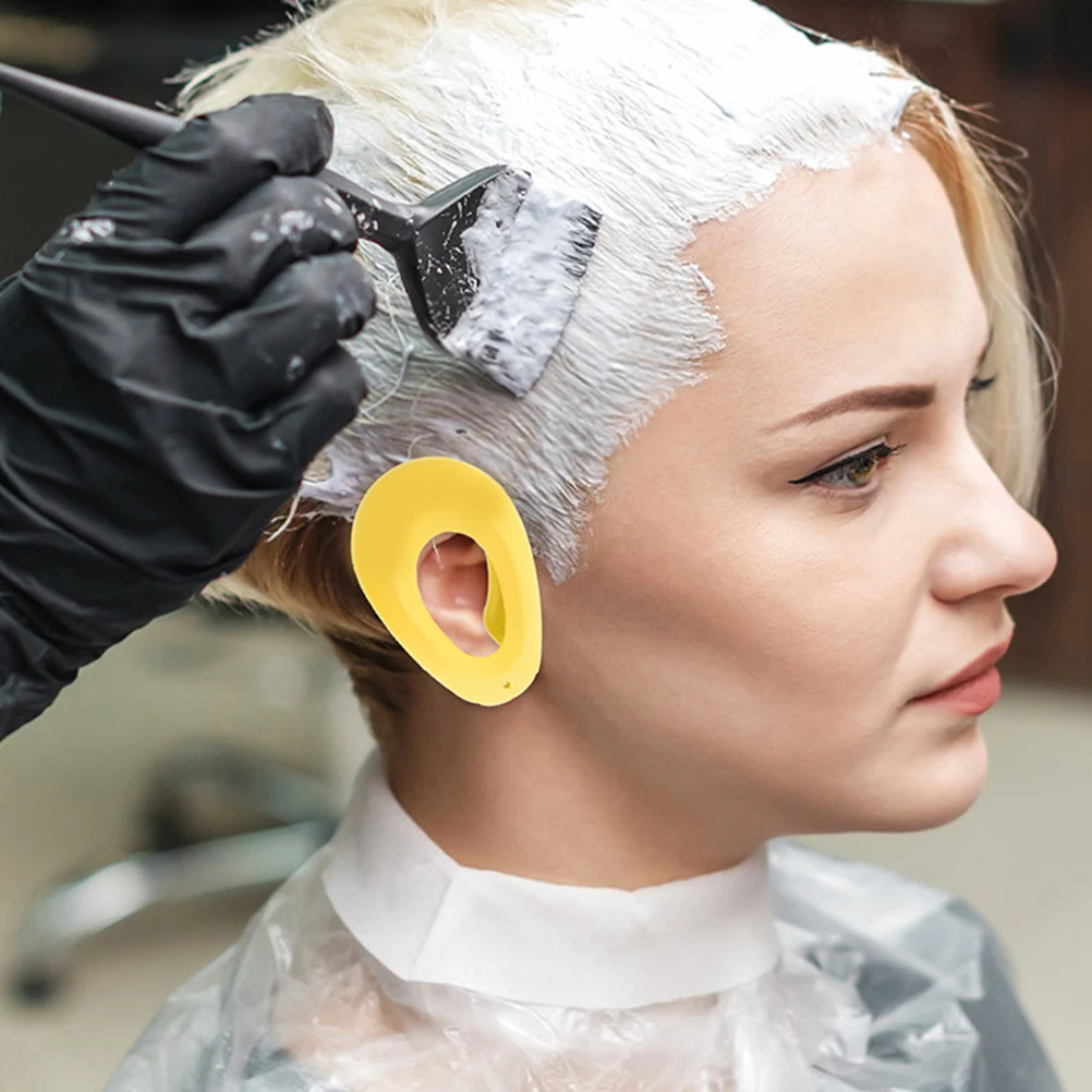 

6 Pcs Hair Dye Ear Protectors Silicone Covers for Styling Coloring Earmuffs Yellow Protect Ears from Water Shampoo Dyestuff