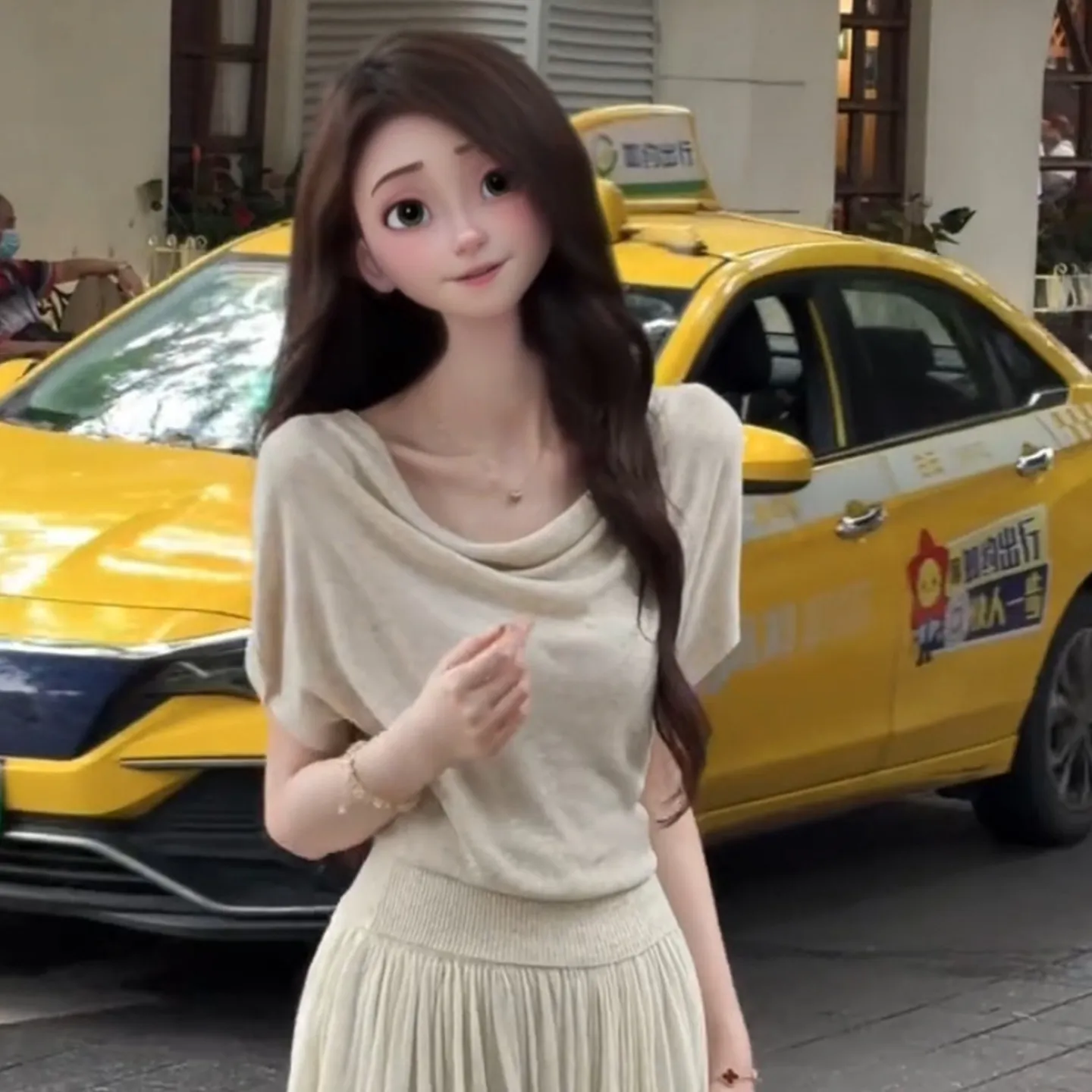 Korean Gentle Style Short Sleeve Knitted Top Women's Waist-Cinching Slimming Shoulder-baring Neckline Summer New Fashion