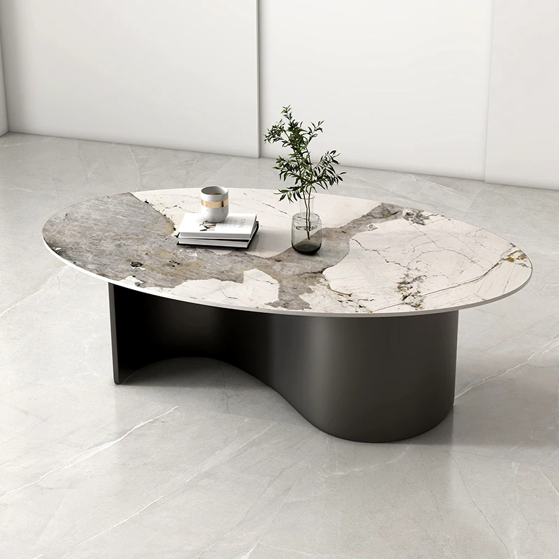 

Oval Rectangular Coffee Table Italian Luxury Curved Aesthetic Coffee Table Rustic Glamour Table Basse Living Room Furniture