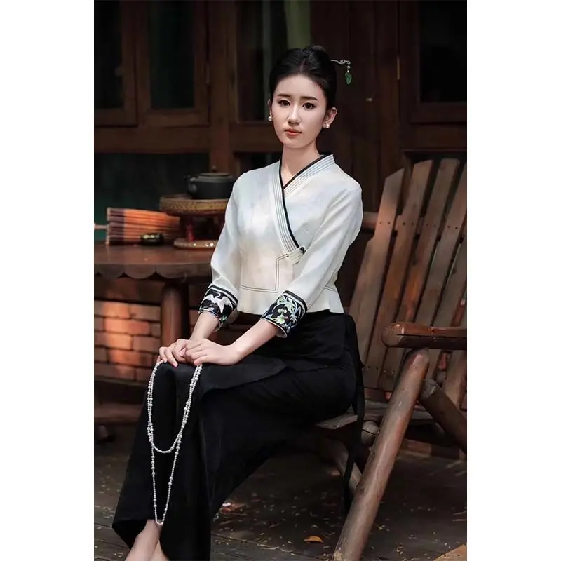 

Yunnan Dai clothing ethnic style temperament slim Chinese tea clothing holiday national style women's clothing