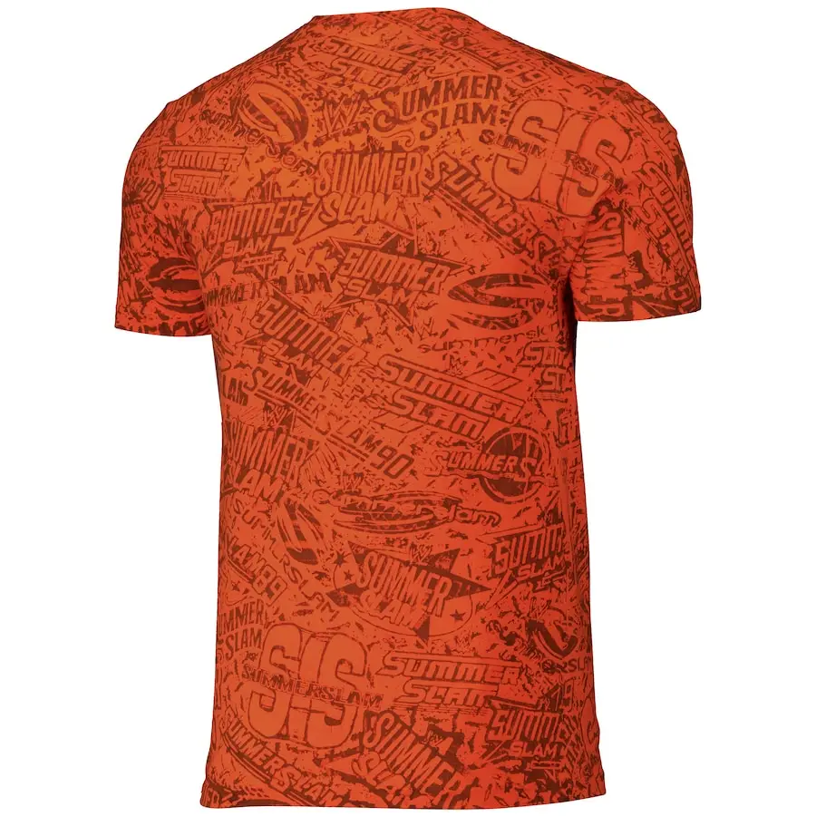 Euroleague Championship T-Shirt Summer Sport Top for Both Men and Women SummerSlam 2024 Stained Image All Logos T-shirt - Orange