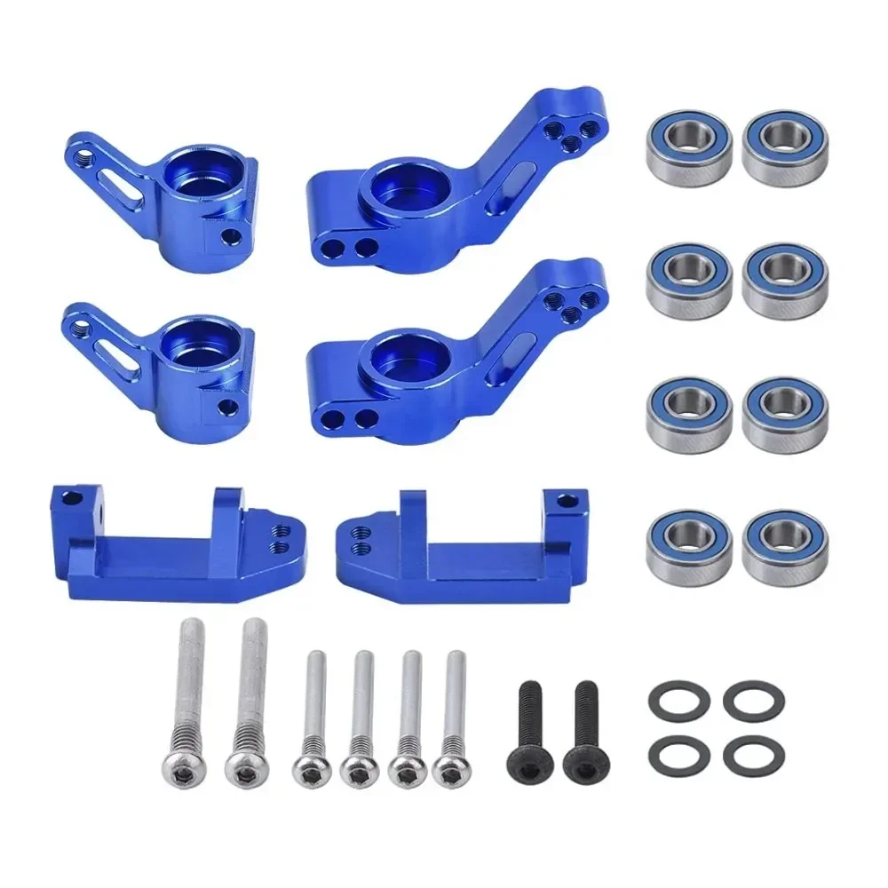 RC 6PCS Aluminum Castor Blocks Steering Block and Rear Pile Shaft Carrier Replacement 3632 3736 3752 for 1/10 Trxs 2WD Slash