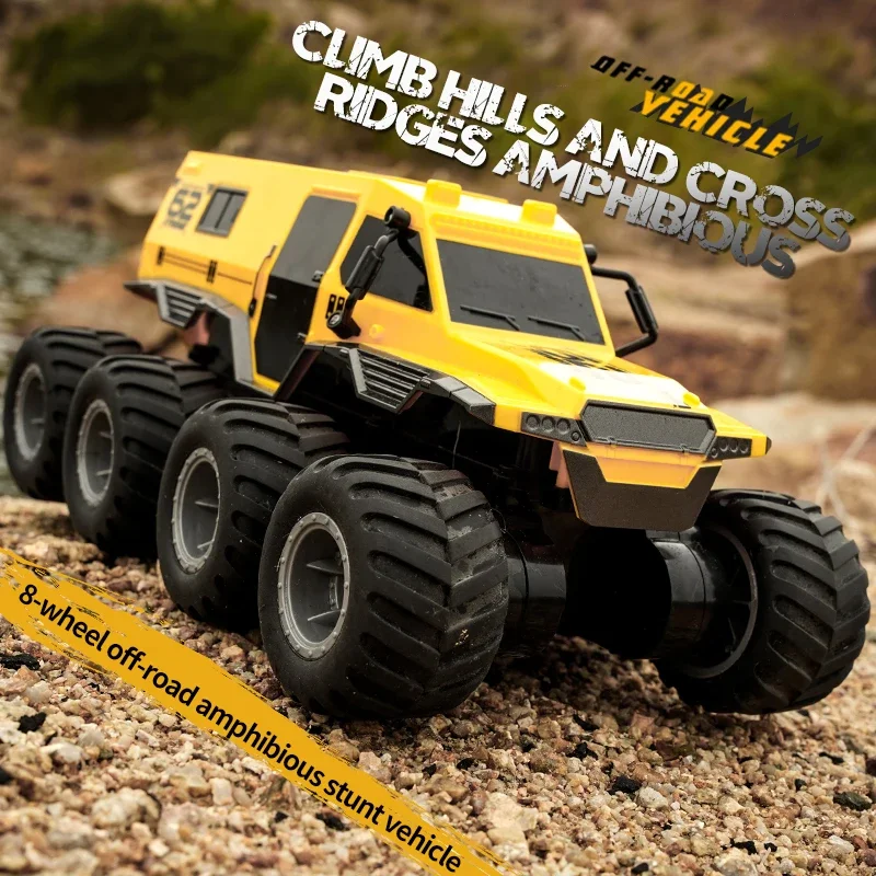 JJRC Q137 RC Car Remote Control Amphibious Stunt Truck 8WD Climbing Off-Road Racing Vehicle Crawler Model Waterproof Toy KidGift