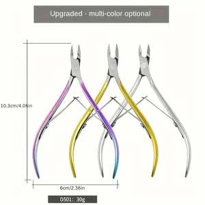 Aço inoxidável Nail Cutícula Clippers, pinças, empurrador, remoção da pele morta, tesoura, ferramentas de manicure, 1Pc 8 principais vendas removedor de cuticula - №7