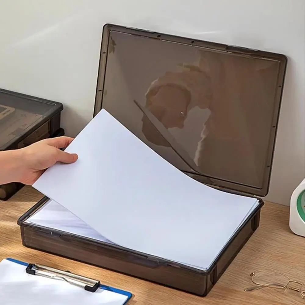 

File A4 Box Document Organizer Dustproof Moisture-proof Document Storage Box Desktop Storage Office Supplies Storage Organizer
