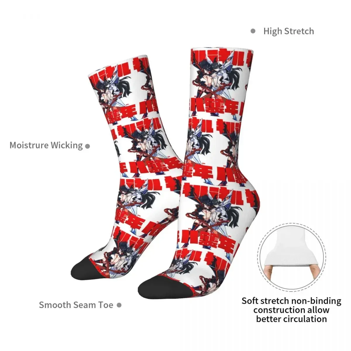 Kill La Kill Senketsu Socks Harajuku Super Soft Stockings All Season Long Socks Accessories for Unisex Gifts