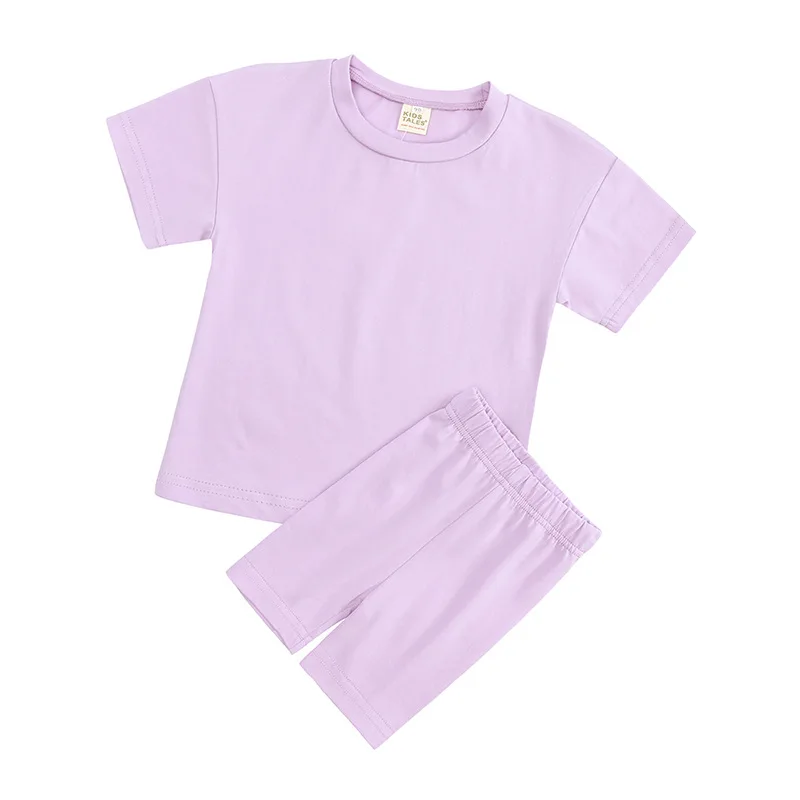 2024 Summer Essential Kids Baby Girls Clothes 2 Pieces Tracksuit Set Short Sleeve Cotton T-shirt+Leggins Shorts Outfits Suit