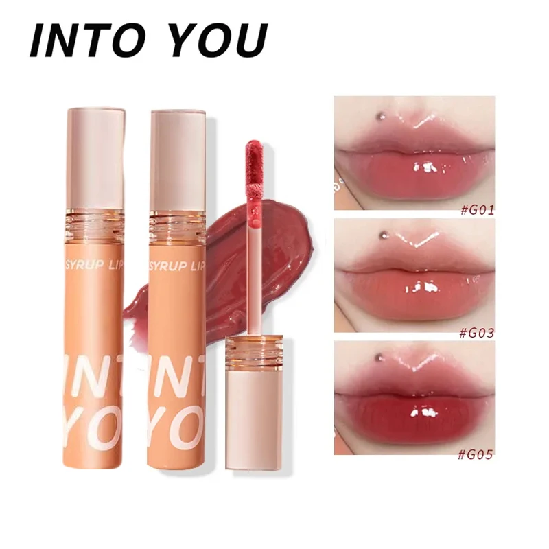 

INTO YOU 5 Colors Syrup Glossy Lip Tint Liquid Lipstick Glossy Lip Cosmetics Lip Balm Lip Tint Glossy Lipstick Makeup