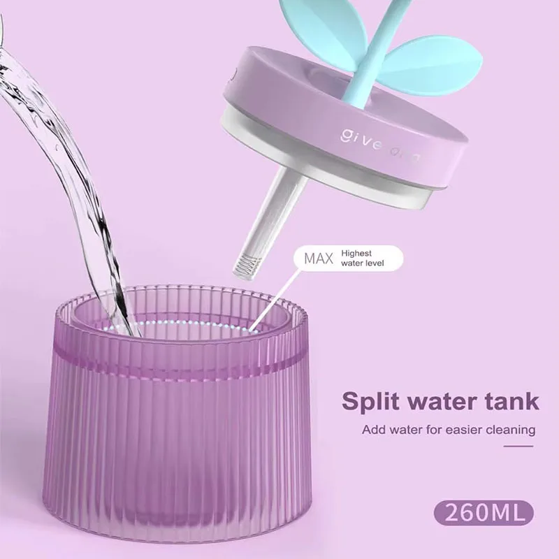 Humidificateur d'air à fleurs, petit Spray d'hydratation, silencieux, pour chambre à coucher, bureau, voiture Portable, USB, diffuseur