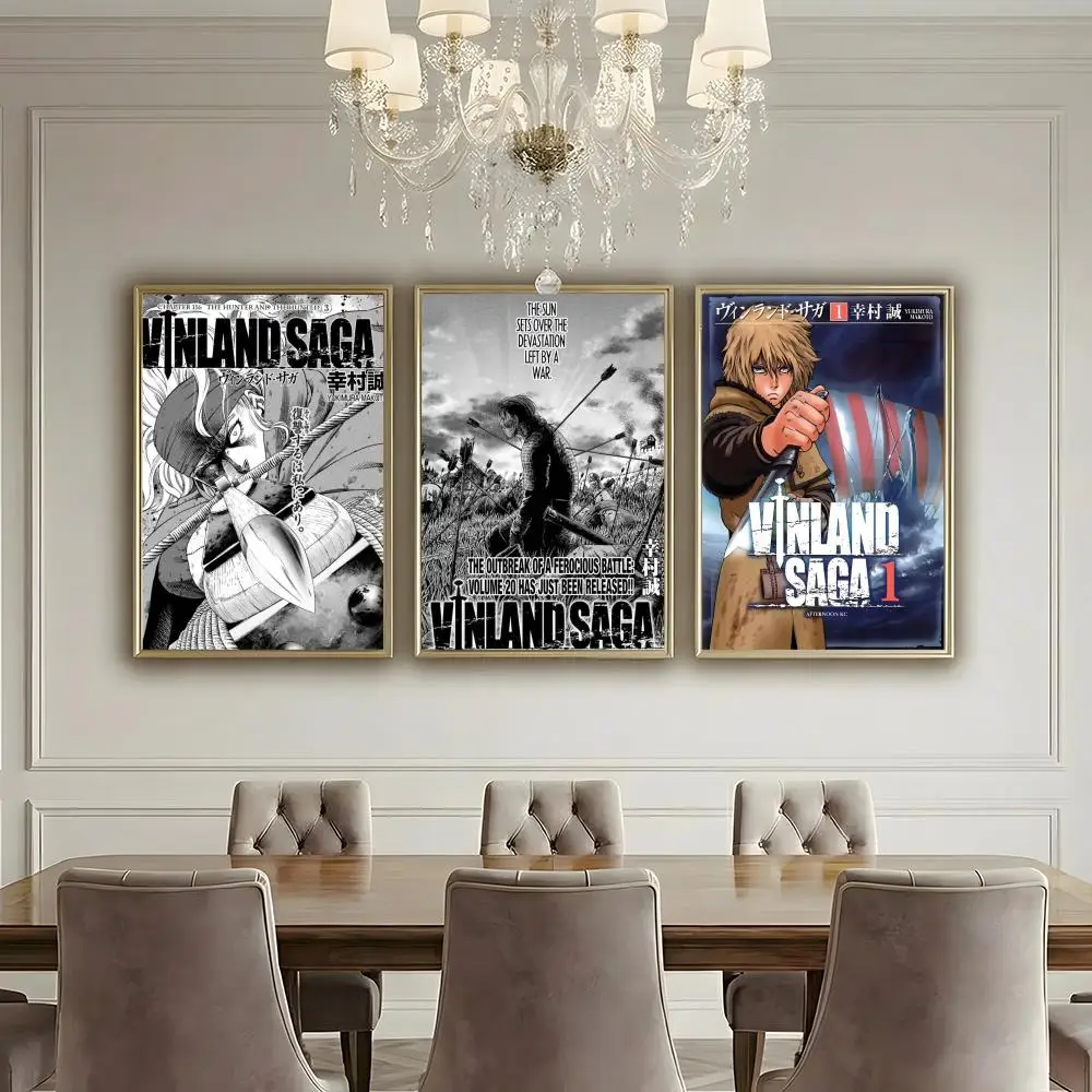 V-Vinland Saga Anime Manga Poster HD Waterproof High-Toughness Self-Adhesive Wall Decor Universal