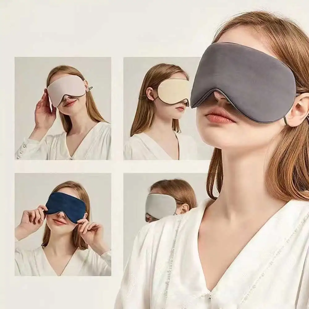 1pc Sleeping Eye Mask Block Out Light Sleep Mask For Eyes Soft Sleeping Aid Travel Eyeshade Breathable Double-sided Eye Mask