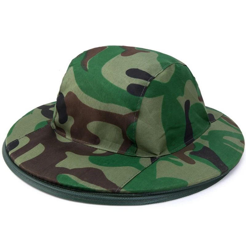 Cappello da pesca in rete verde ape Keeping insetti prevenzione della zanzariera berretto da pesca Camouflage parasole per esterni copritesta per collo solitario