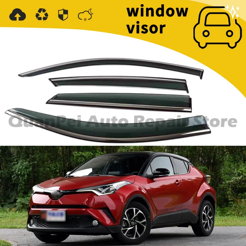 For Toyota CHR 2018 Rain Guard Window Deflector Door Visor Rain Eyebrow Decorative Protection Kit