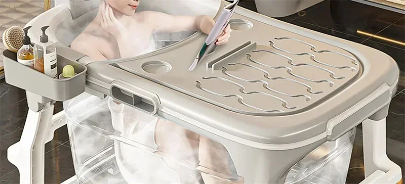 

Plastic Portability Bath Tub Bathroom Products Household Bathtub Foldable Whole Body Sweat Steaming Bath Tubs