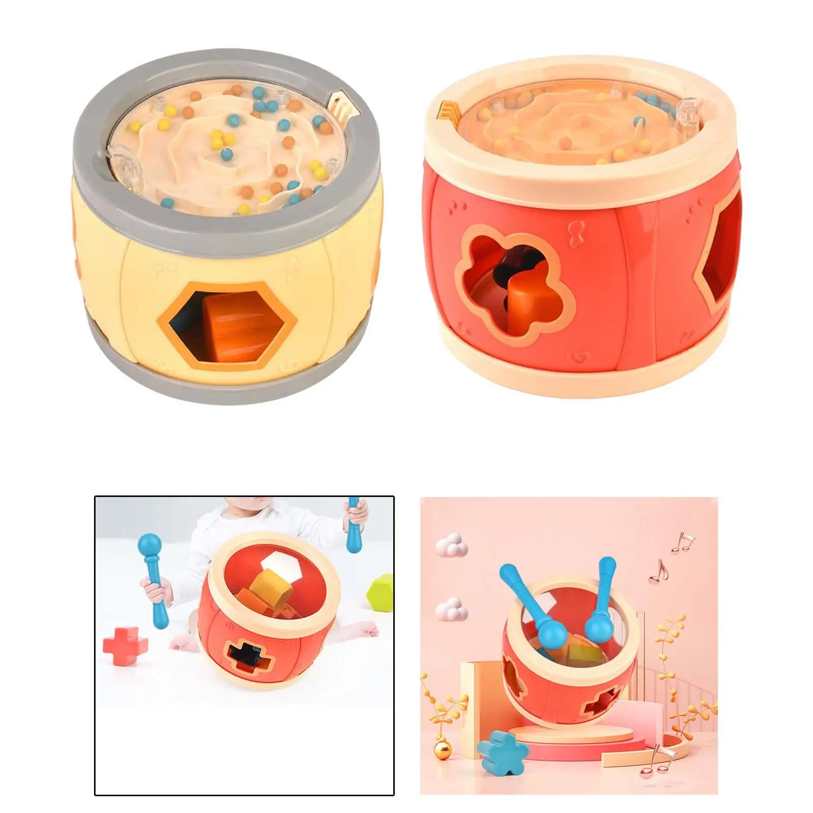 Instrumentos musicais Brinquedos para crianças, Multifuncional Kids Toy Drum para meninas, Aniversário