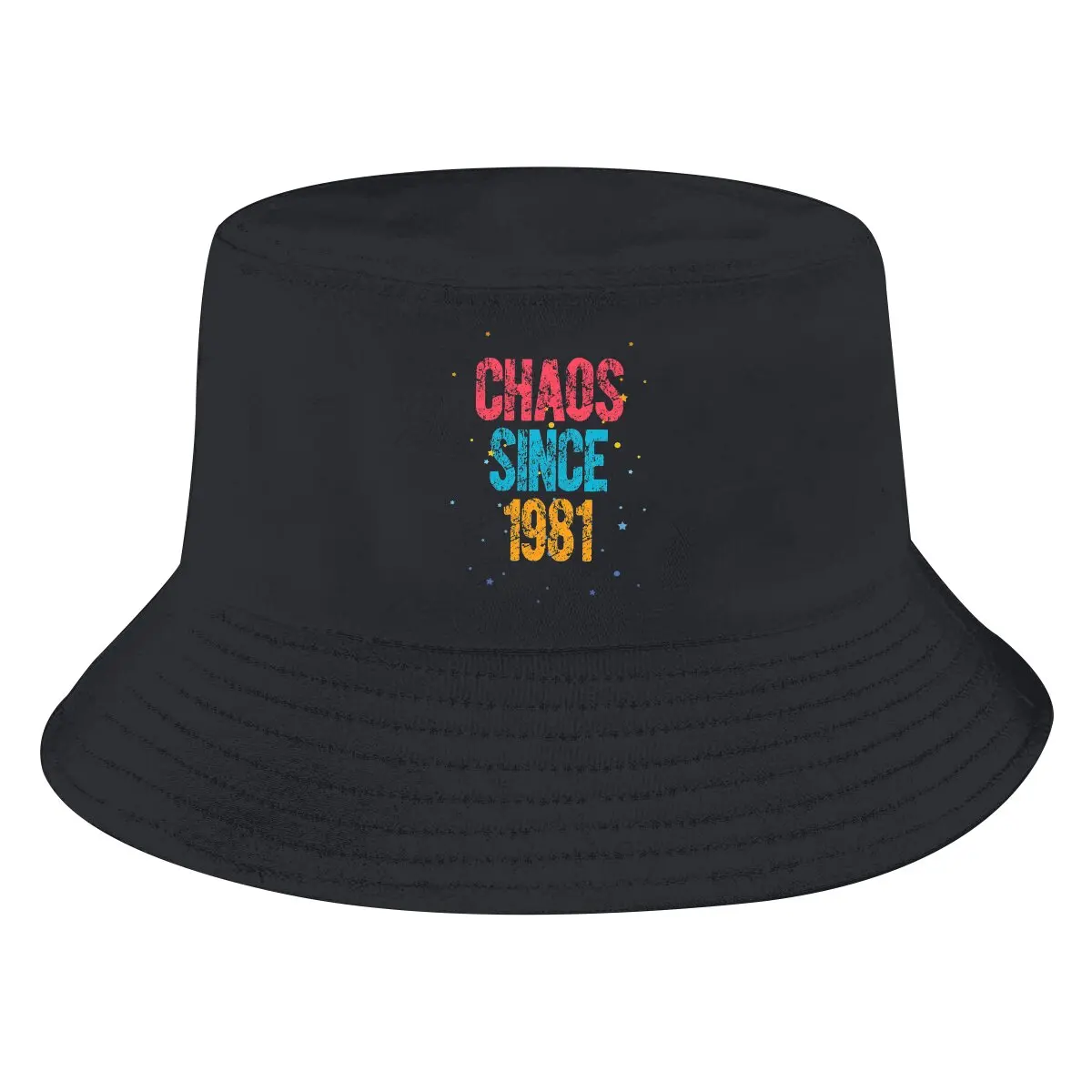 1981 Bucket Hat Chaos Born in 1981 Men's Women's Fisherman Cap Hip Hop Beach Sun Fishing Hats