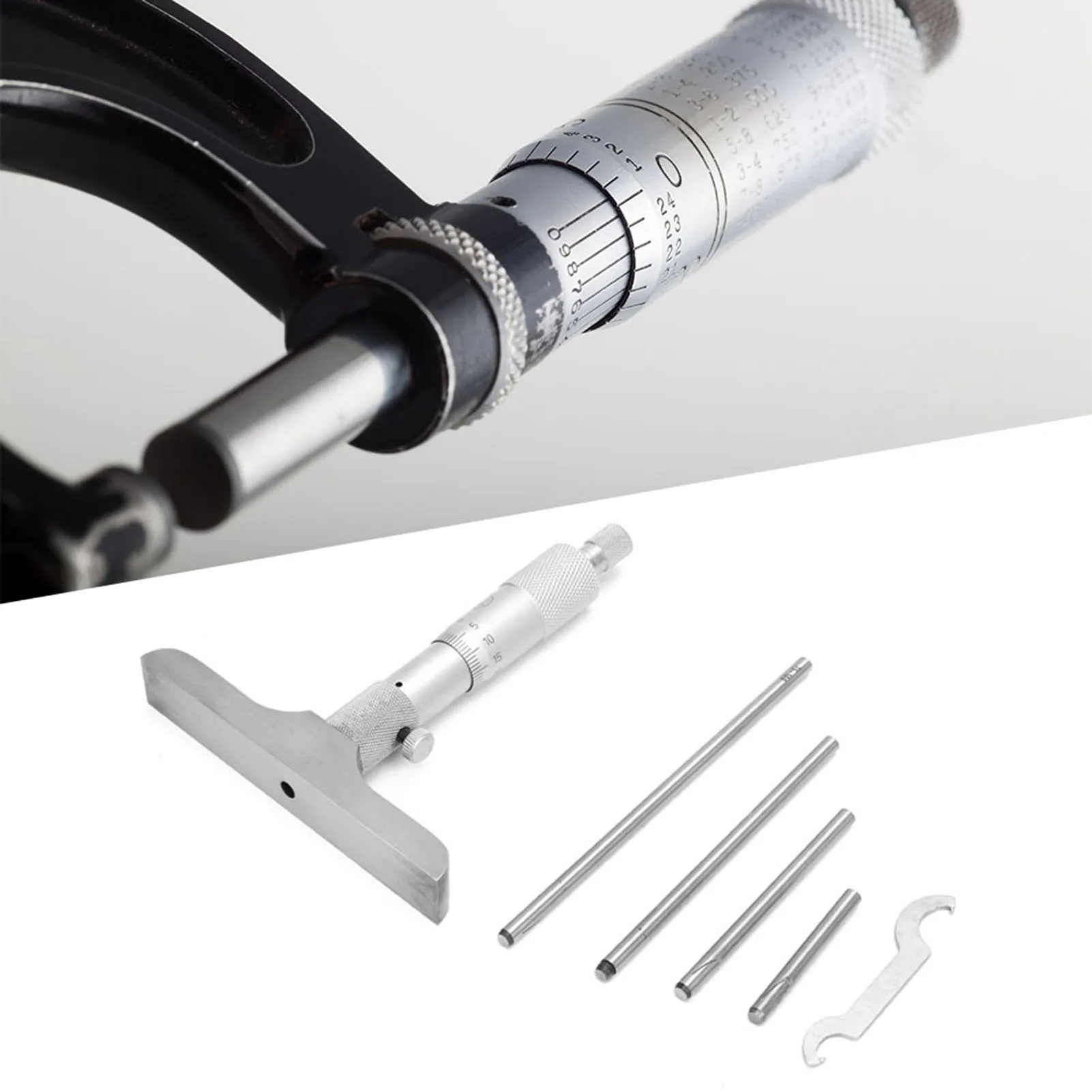

0-100mm Depth Micrometer High Accuracy Round Head Depth Micrometer Gauge Gage Measuring Tool 4/ Connecting Rods