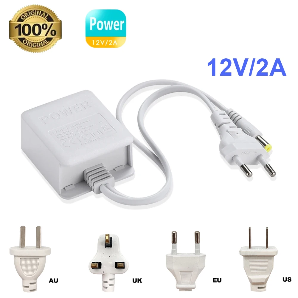 PTZ Camera Adapter AC 100-240V Input DC 12V 2A Power Supply Output EU Plug Power Adapter Charger For CCTV Surveillance Camera