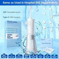 Nasal Rinse Bottle Sinus Rinse Nose Wash Cleaner 300ml Pressure Irrigation Neti-Pot 3 Modes 2 Jet with 30 Nasal Wash Salt Packet