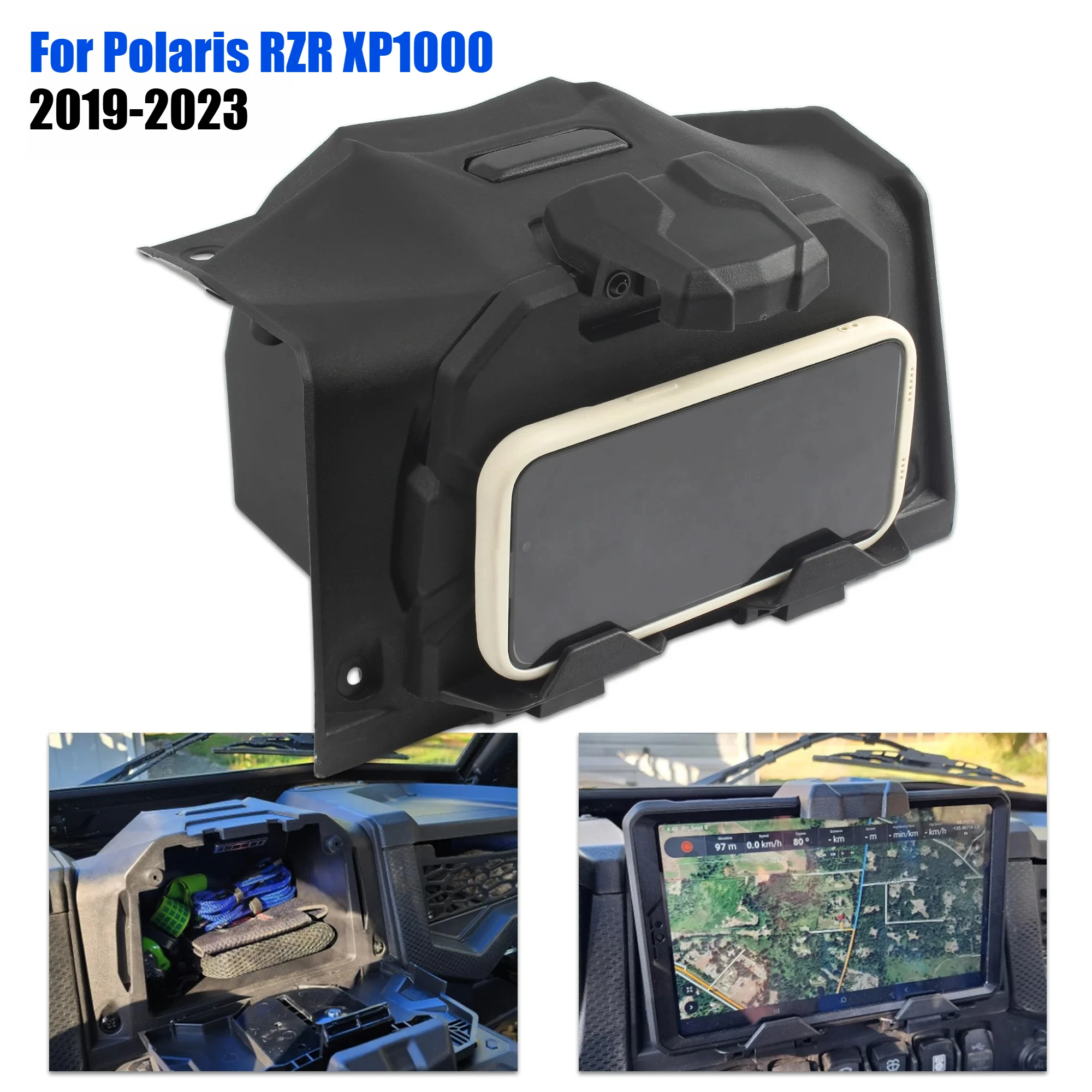 For Polaris RZR XP 1000 ATV 2019-2023 UTV Quad Off-road Motorcycle Mount Storage Box Electronic Tablet Device Holder Accessories
