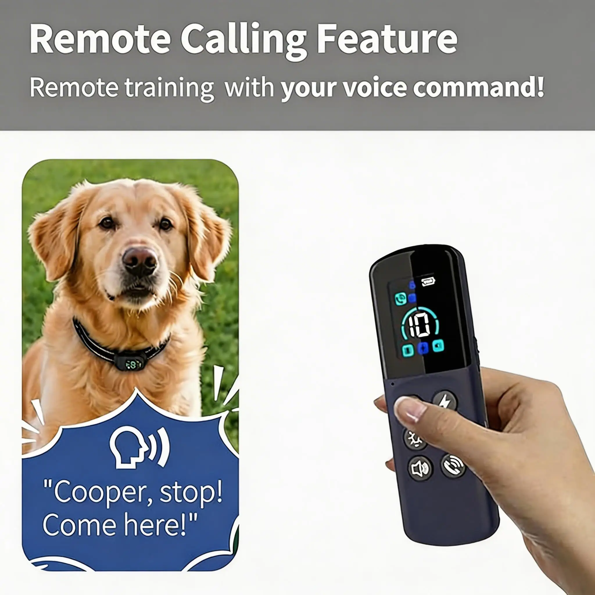 

4900FT Remote Dog Training Collar & Anti-Bark Collar | With Remote Voice Call, Rechargeable E-Collar for All Breeds