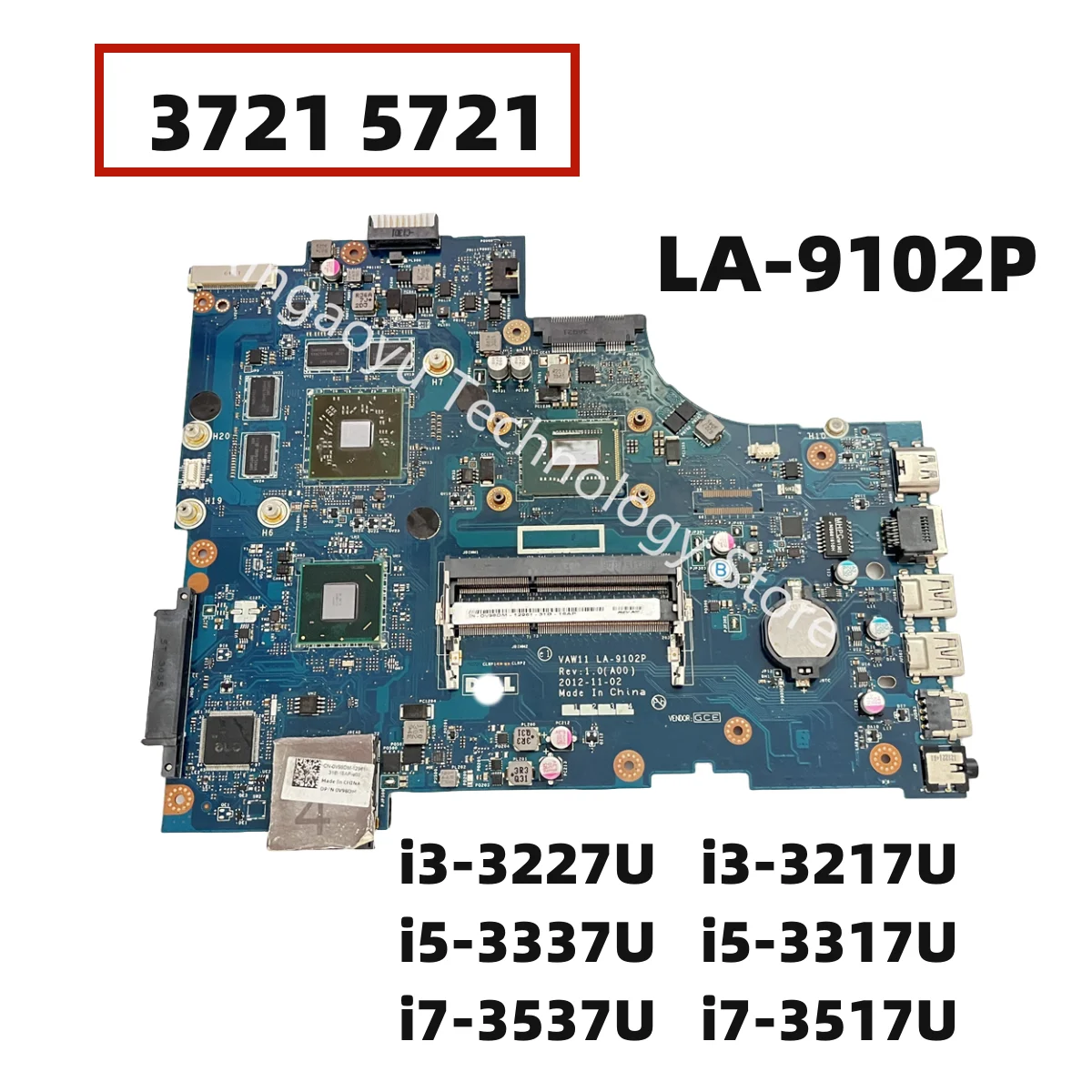 

Оригинальный LA-9102P CN-0V98DM для Dell Inspiron 17R-5721 3721 5721, материнская плата для ноутбука I7-3537U HD 8700M, 100% тест, идеальный