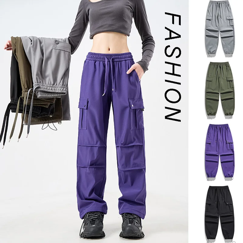 

Couple Paratrooper Pants New Elastic Sports Work Pants Men And Women Same Style Tying Pants Trendy Outdoor Casual Pants