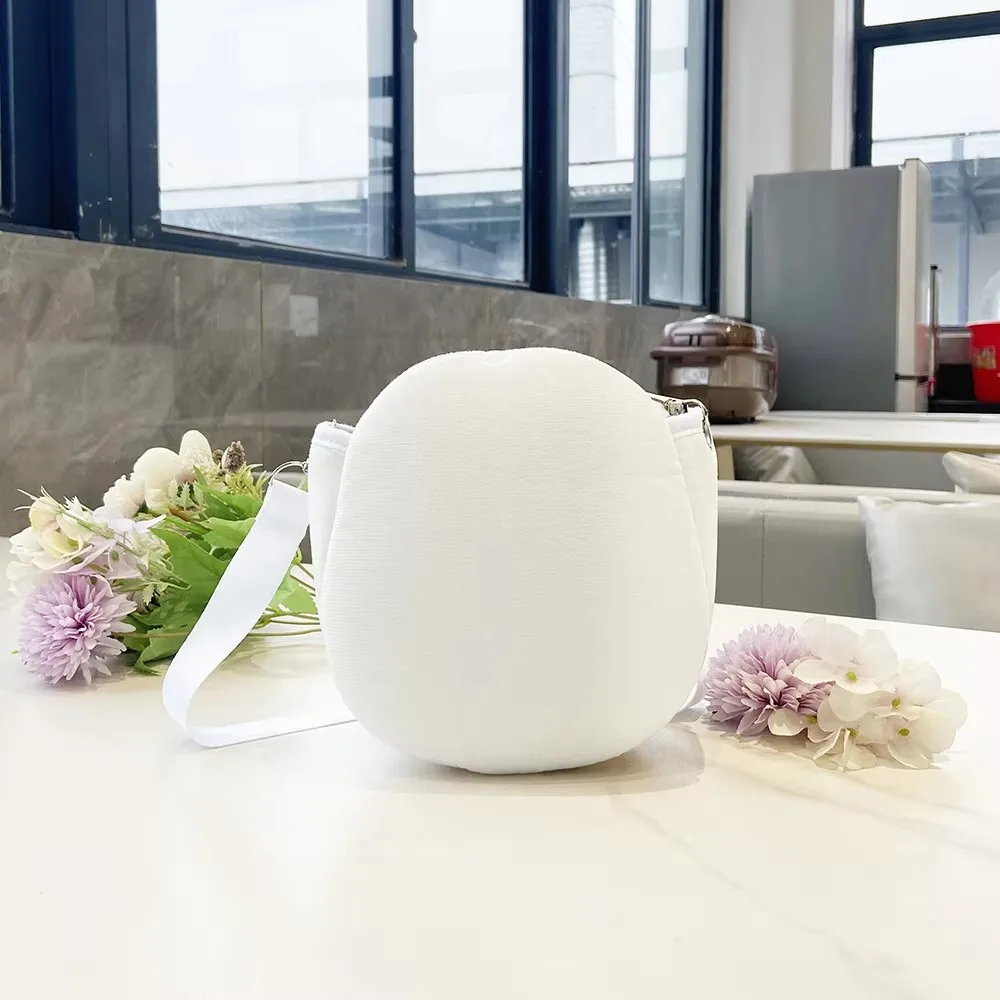 Bolsa de panqueques en blanco por sublimación, bolsa de la suerte de poliéster, bonito cubo de agua de una pieza, monedero de hombro para impresión por transferencia de calor