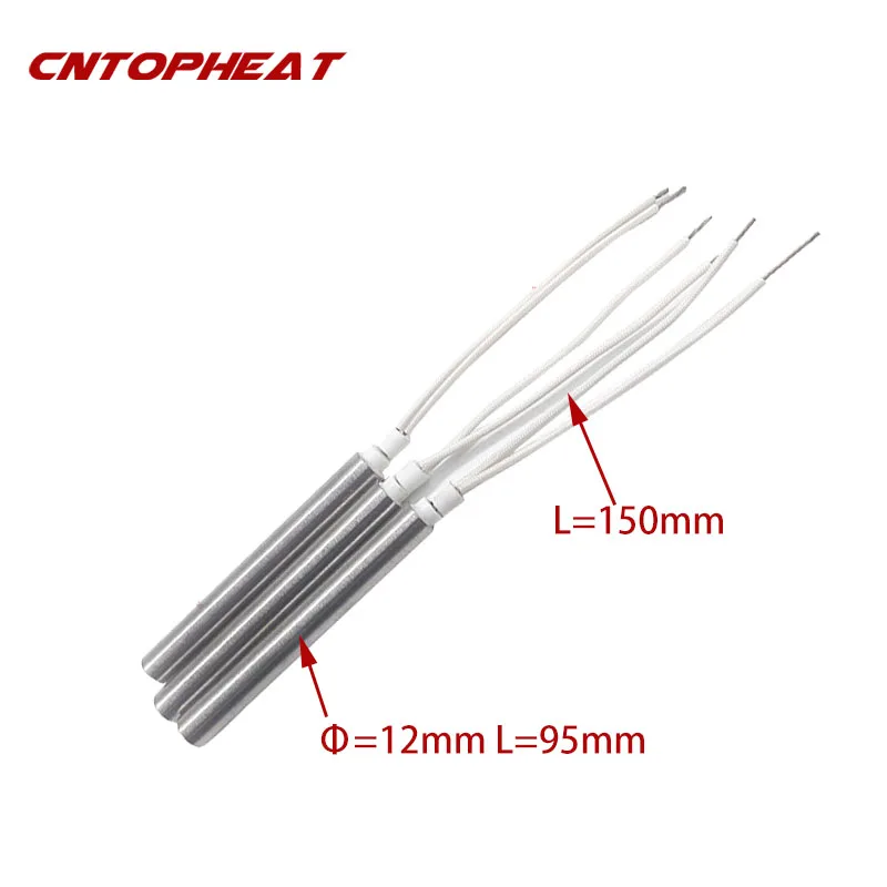 Cartridge Heater 220V 12x95mm Stainless Steel Electric Heating Resistance Tubular Heater for Packing Sealer