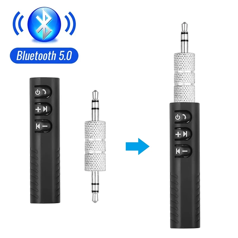 Wireless Audio Adapter 2 In1 Bluetooth 5.0 Receiver Transmitter AUX 3.5mm Jack Hands-Free Calling For PC Car Music Speak Adapter